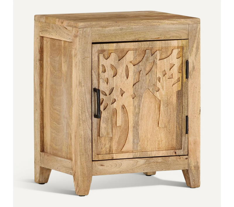 Table De Chevet 40x30x50 Cm Bois De Manguier Massif