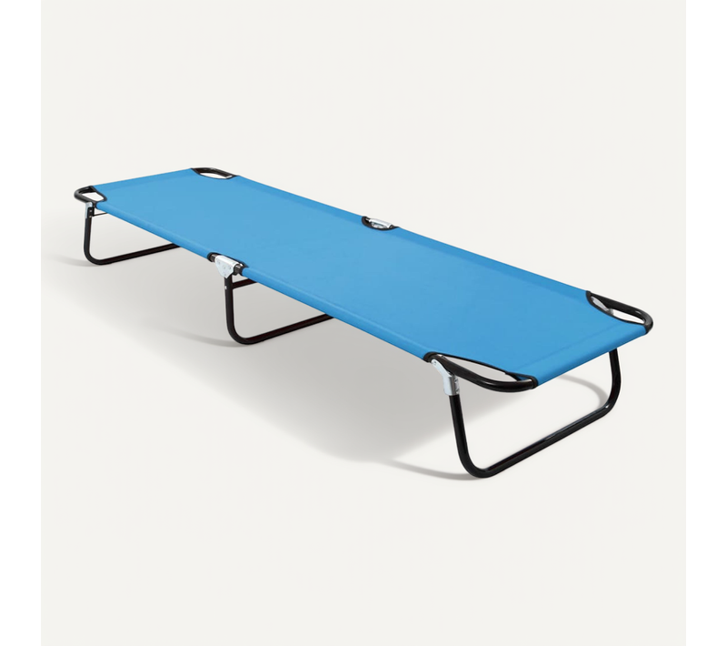 Chaise Longue Pliable Acier Bleu Turquoise Pliable