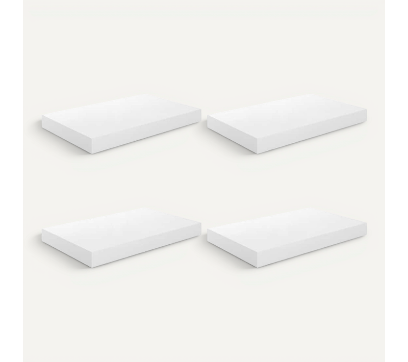 étagère Murale Flottante 4 Pièces Blanc Brillant 40x23,5x3,8 Cm Mdf