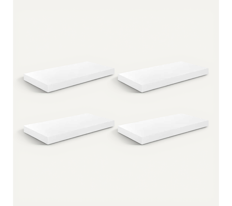 étagère Murale Flottante 4 Pièces Blanc Brillant 50x23,5x3,8 Cm Mdf