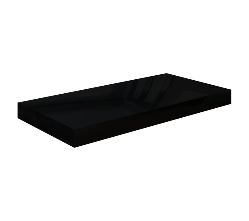 Étagère Murale Flottante Noir Brillant 50x23x3,8 Cm Mdf