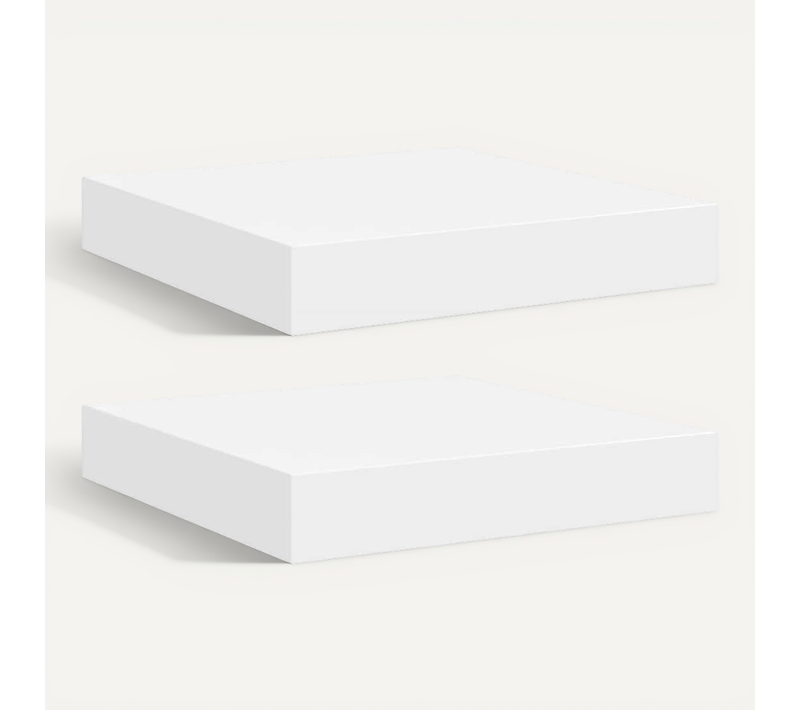 étagères Murales Flottantes 2 Pièces Blanc 23x23,5x3,8 Cm Mdf