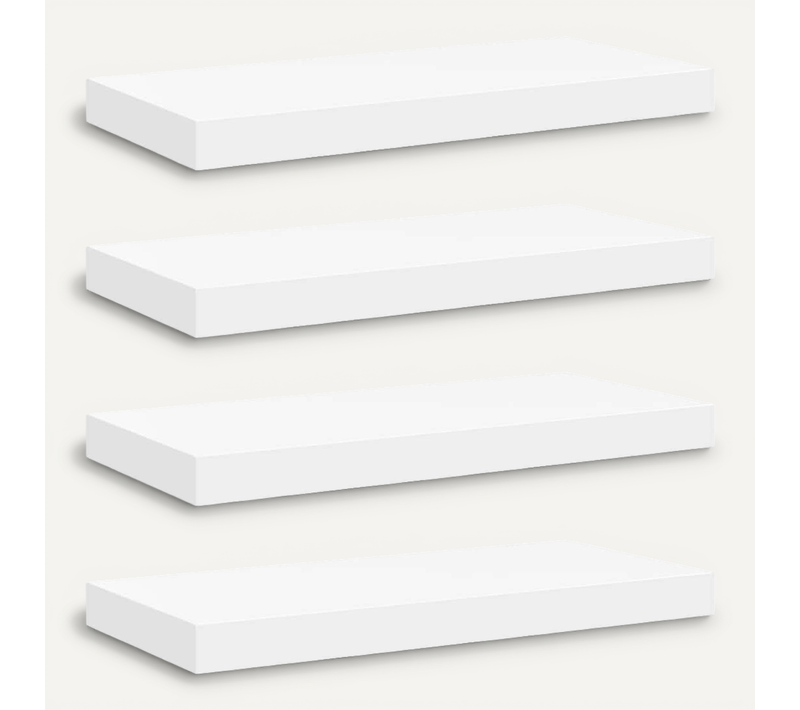 étagères Murales Flottantes 4 Pièces Blanc 50x23,5x3,8 Cm Mdf