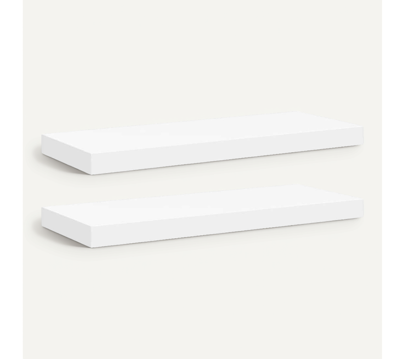 étagères Murales Flottantes 2 Pièces Blanc 60x23,5x3,8 Cm Mdf