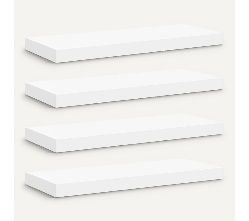 étagères Murales Flottantes 4 Pièces Blanc 60x23,5x3,8 Cm Mdf