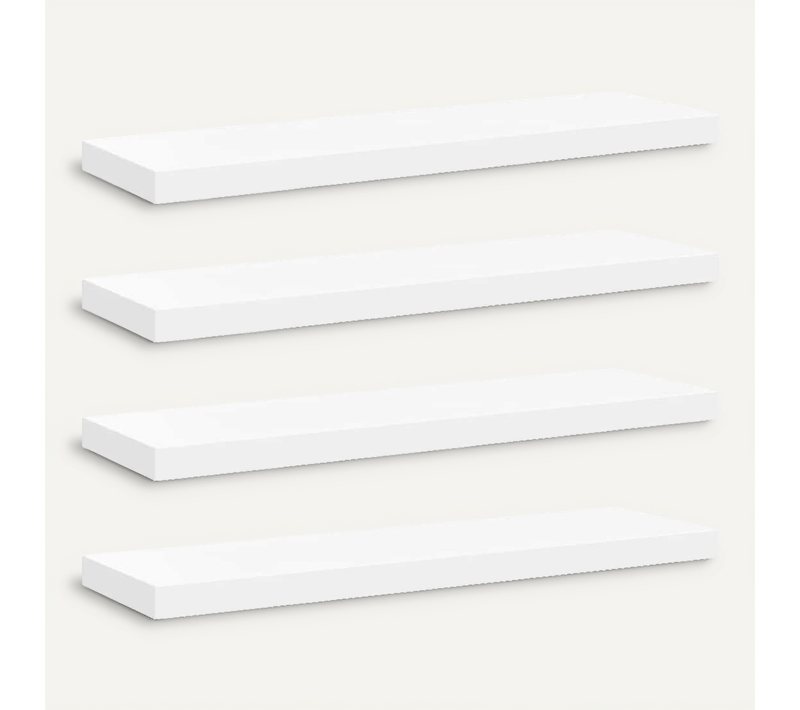 étagères Murales Flottantes 4 Pièces Blanc 80x23,5x3,8 Cm Mdf
