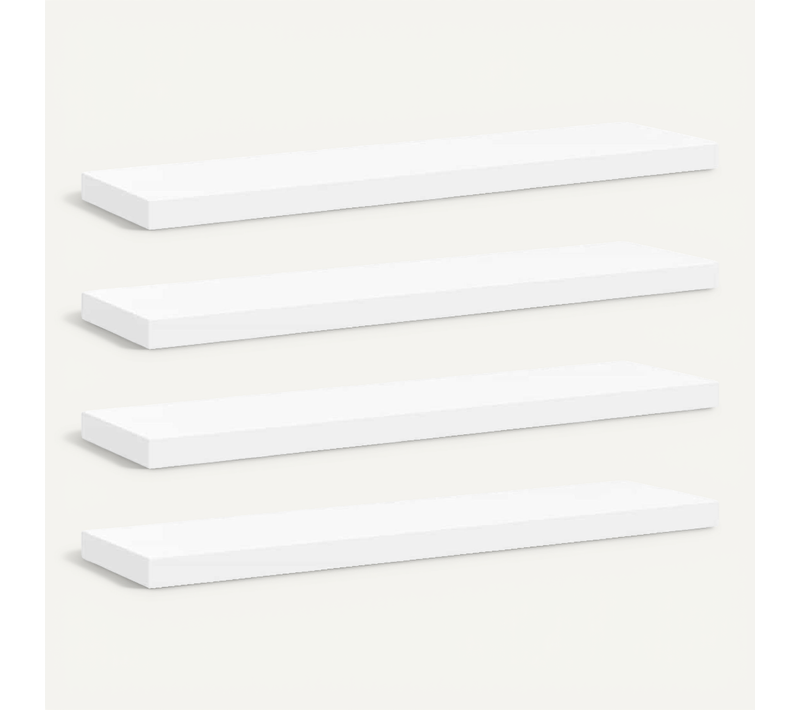 étagères Murales Flottantes 4 Pièces Blanc 90x23,5x3,8 Cm Mdf