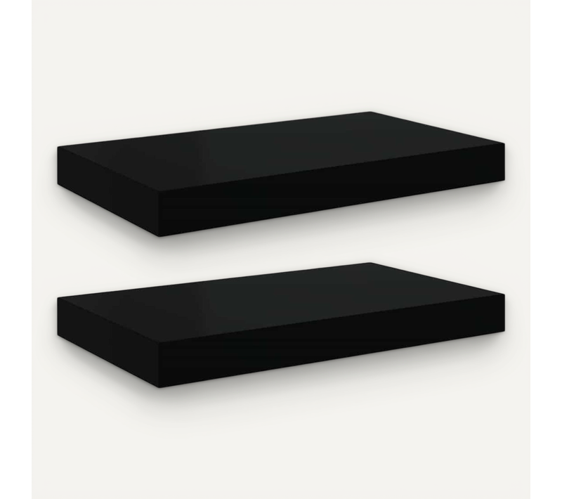 étagères Murales Flottantes 2 Pièces Noir 40x23,5x3,8 Cm Mdf
