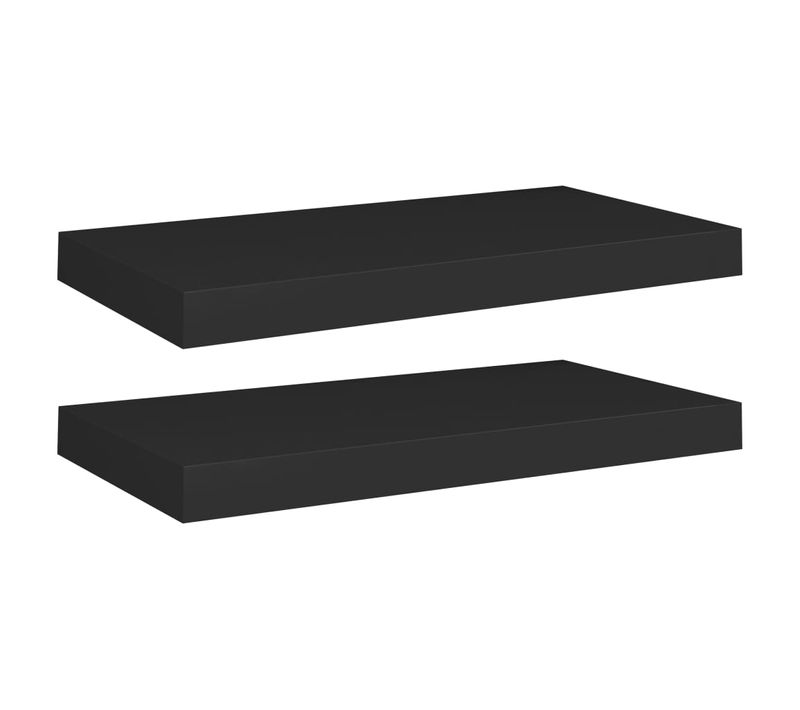 Étagères Murales Flottantes 2 Pièces Noir 50x23x3,8 Cm Mdf