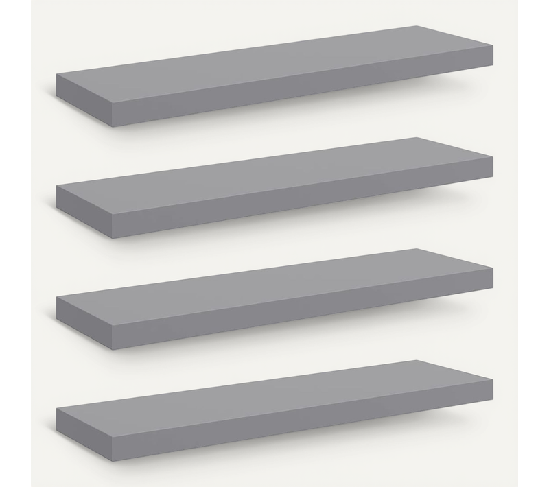 étagères Murales Flottantes 4 Pièces Gris 80x23,5x3,8 Cm Mdf