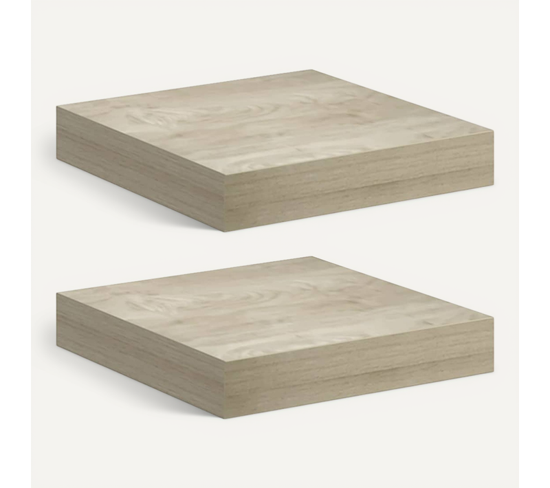 étagères Murales Flottantes 2 Pièces Chêne 23x23,5x3,8 Cm Mdf