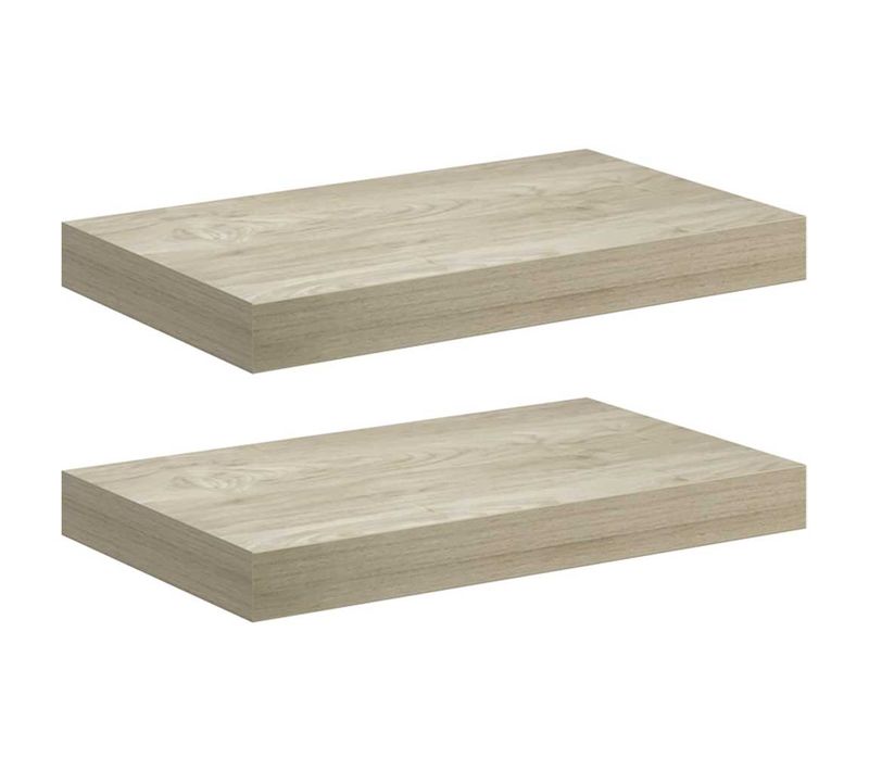 étagères Murales Flottantes 2 Pièces Chêne 40x23,5x3,8 Cm Mdf