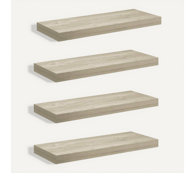 étagères Murales Flottantes 4 Pièces Chêne 60x23,5x3,8 Cm Mdf