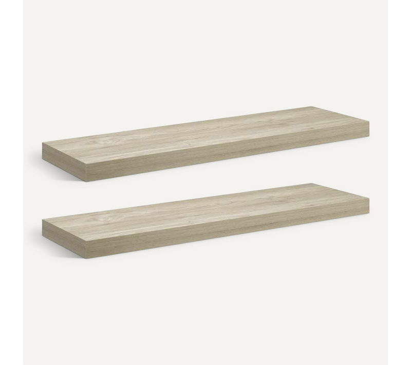 étagères Murales Flottantes 2 Pièces Chêne 80x23,5x3,8 Cm Mdf