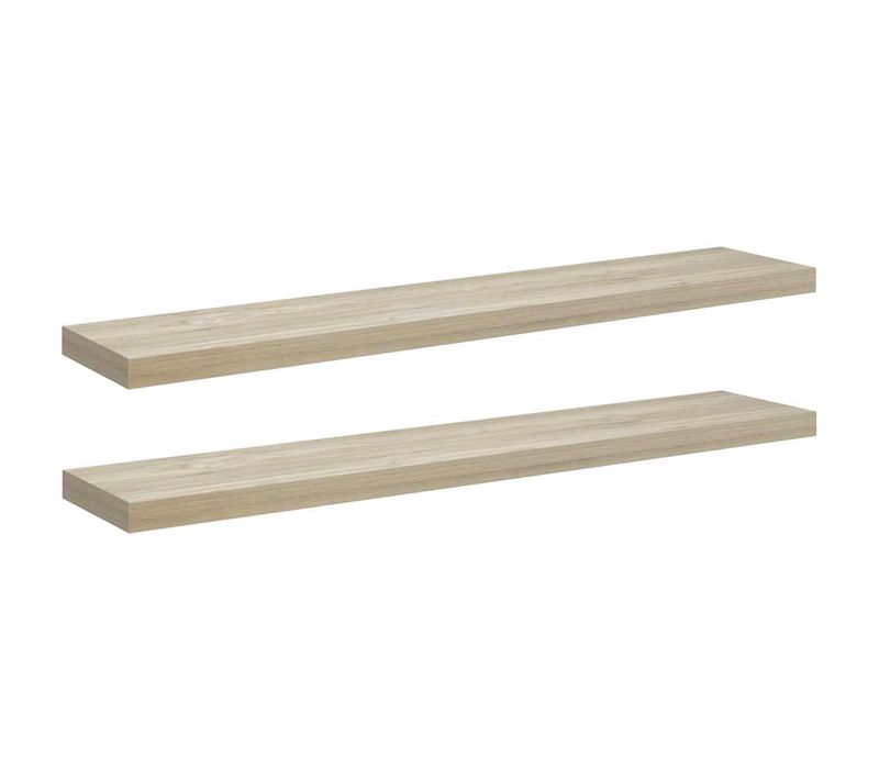 étagères Murales Flottantes 2 Pièces Chêne 120x23,5x3,8 Cm Mdf