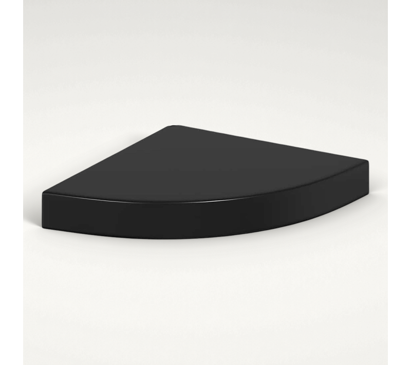 323889 Floating Corner Shelf High Gloss Black 25x25x3,8 Cm Mdf