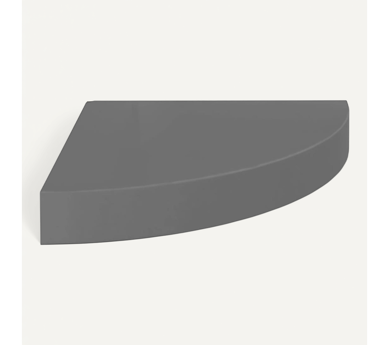 étagère D'angle Flottante Gris Brillant 25x25x3,8 Cm Mdf