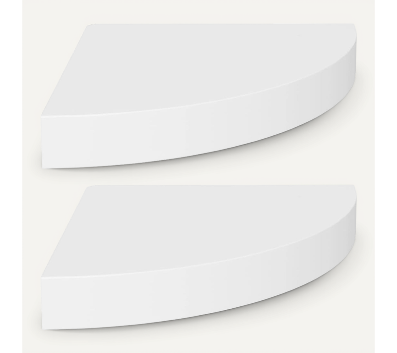 étagères D'angle Flottantes 2 Pièces Blanc 25x25x3,8 Cm Mdf