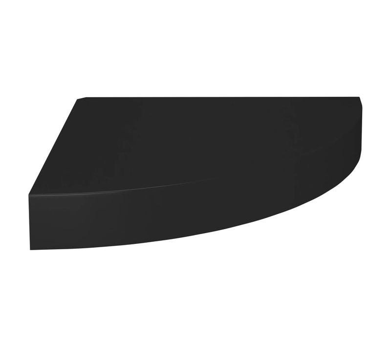 Étagère D'angle Flottante Noir 25x25x3,8 Cm Mdf