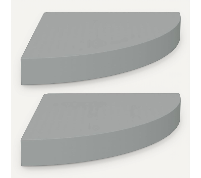 Étagères D'angle Flottantes 2 Pièces Gris 25x25x3,8 Cm Mdf