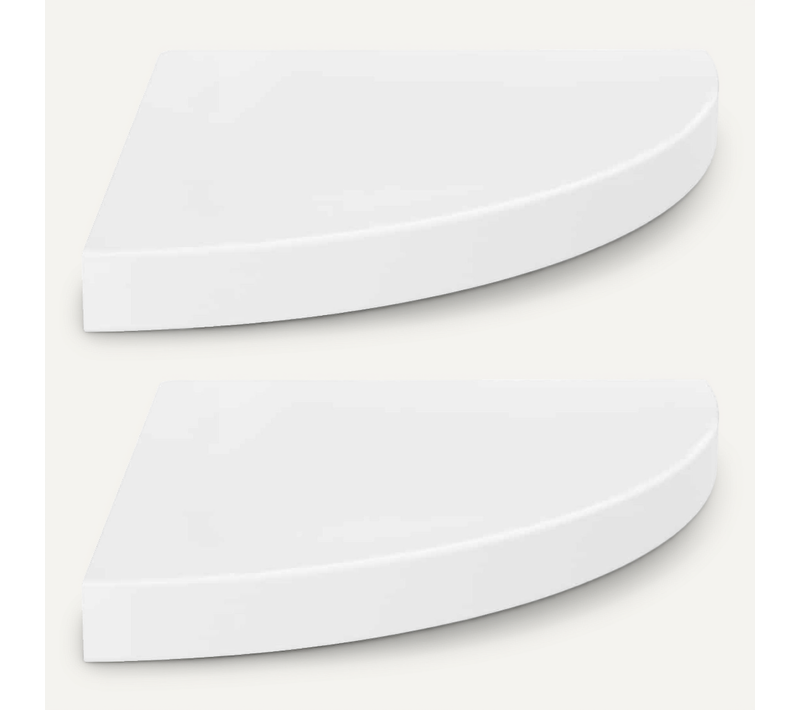 étagères D'angle Flottantes 2pcs Blanc Brillant 35x35x3,8cm Mdf