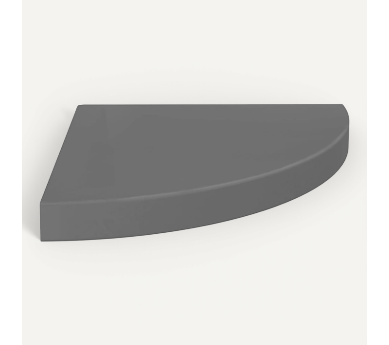 étagère D'angle Flottante Gris Brillant 35x35x3,8 Cm Mdf