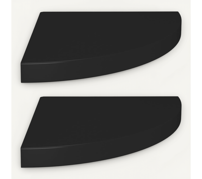 étagères D'angle Flottantes 2 Pièces Noir 35x35x3,8 Cm Mdf