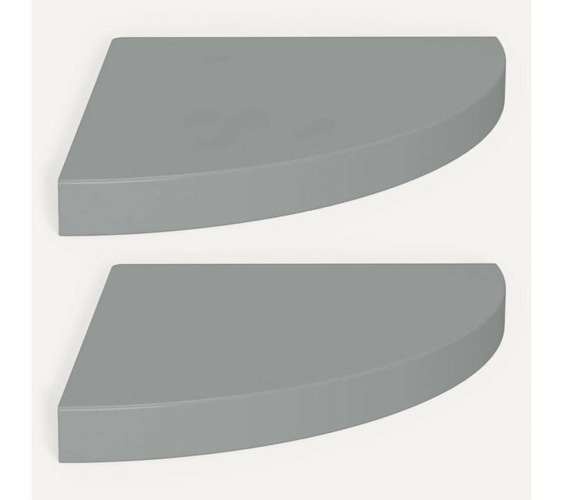 étagères D'angle Flottantes 2 Pièces Gris 35x35x3,8 Cm Mdf