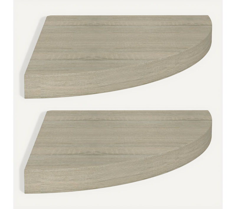 étagères D'angle Flottantes 2 Pièces Chêne 35x35x3,8 Cm Mdf