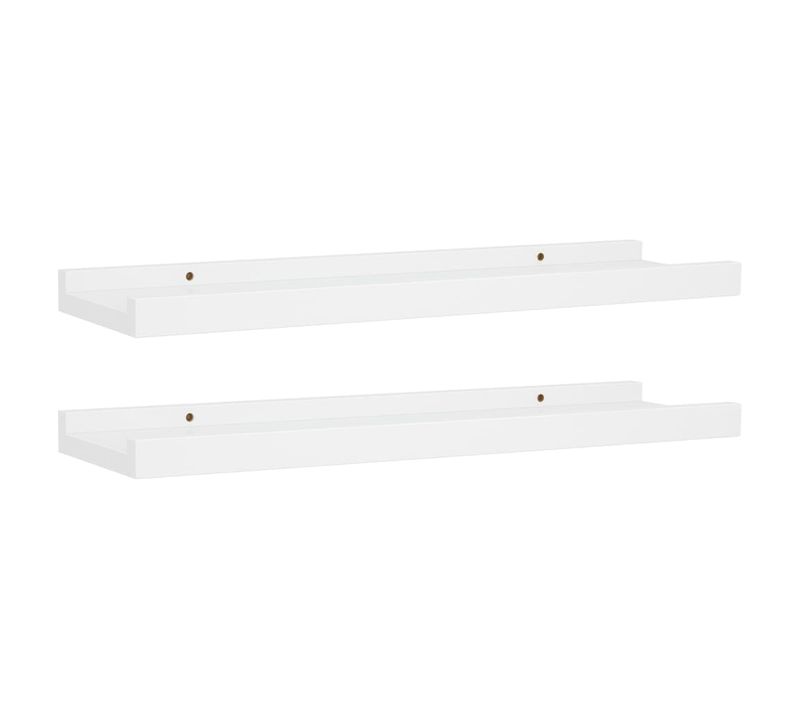 Étagères à Rebord Pour Cadre Photo 2 Pièces Blanc 40x9x3 Cm Mdf