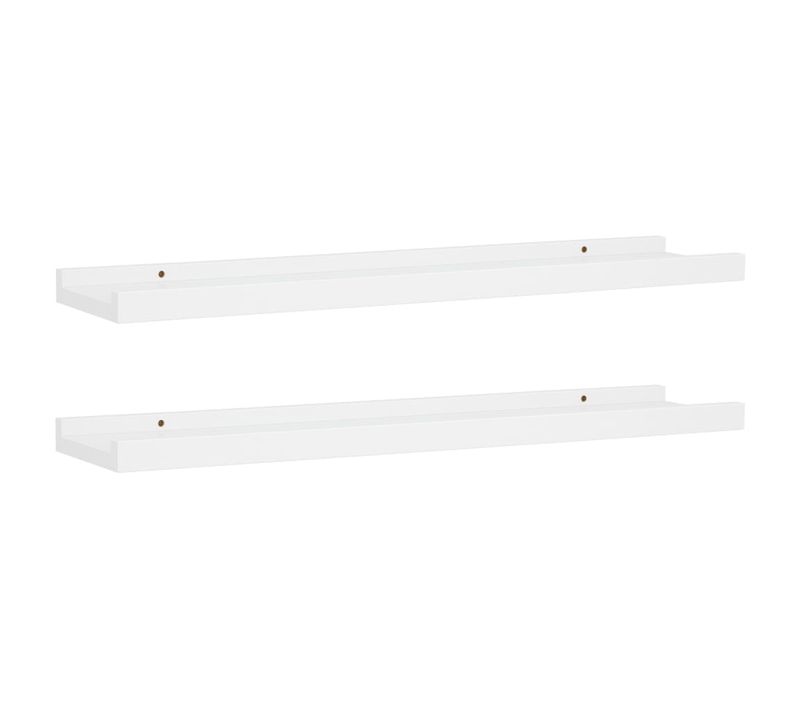 Étagères à Rebord Pour Cadre Photo 2 Pièces Blanc 60x9x3 Cm Mdf