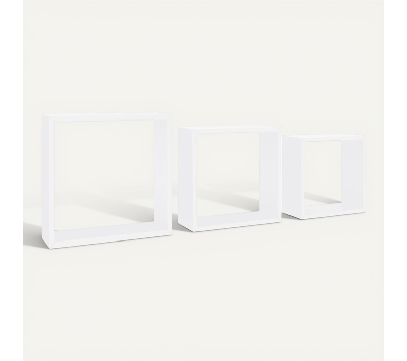 étagères Murales Sous Forme De Cube 3 Pièces Blanc Mdf