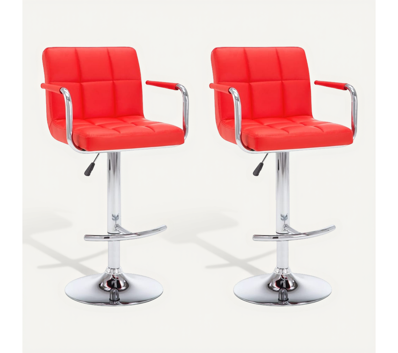 Tabourets De Bar Lot De 2 Rouge Simili