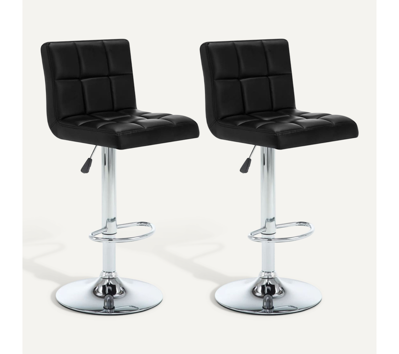 Tabourets De Bar Lot De 2 Noir Simili