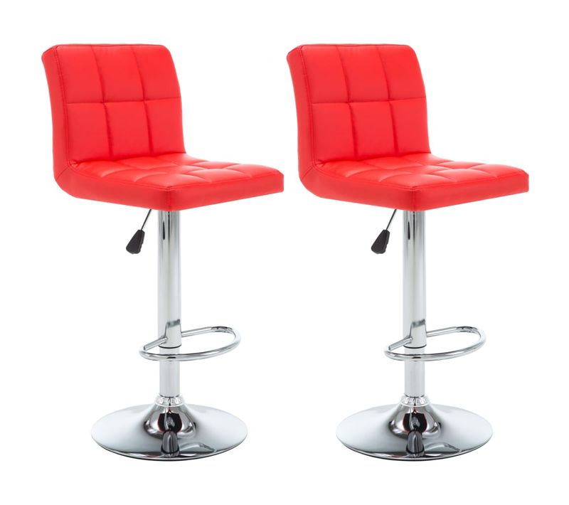 Tabourets De Bar Lot De 2 Rouge Simili