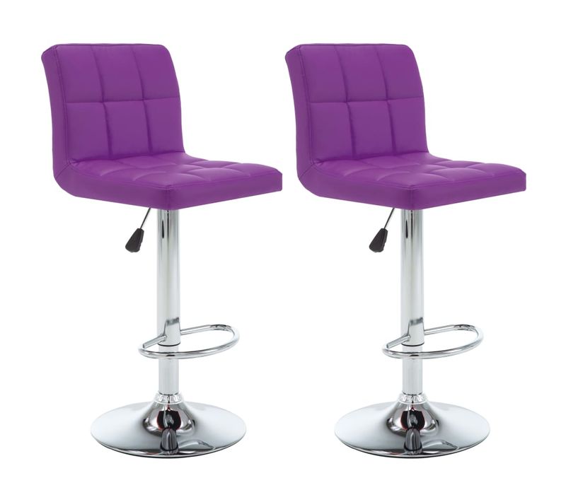 Tabourets De Bar Lot De 2 Violet Similicuir