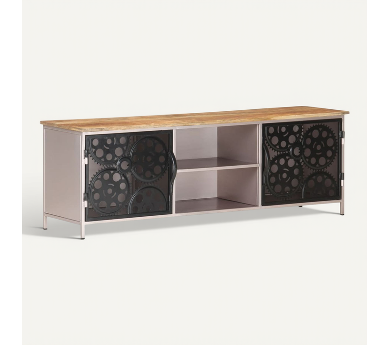 Meuble TV 120x30x40 Cm Bois De Manguier Brut