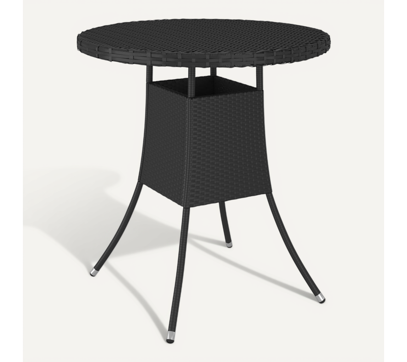 Table De Jardin Noir 70x70x73 Cm Résine Tressée
