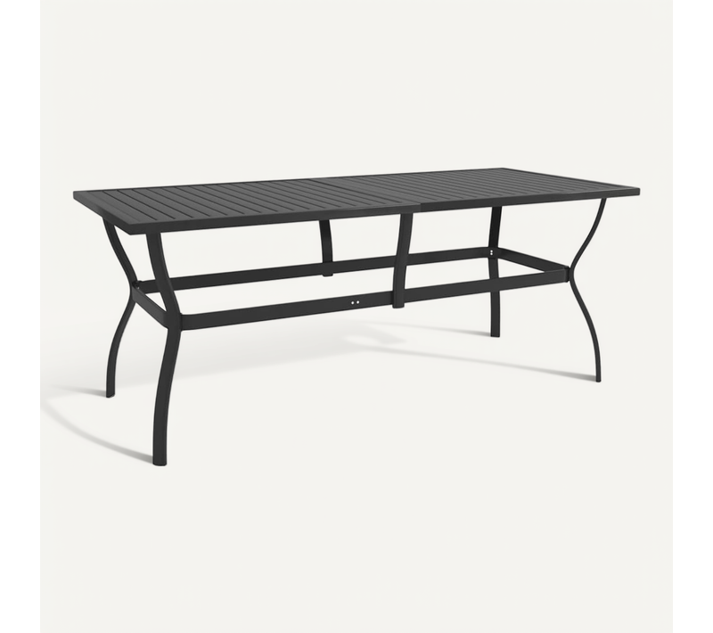 Table De Jardin Anthracite 190x80x72 Cm Acier