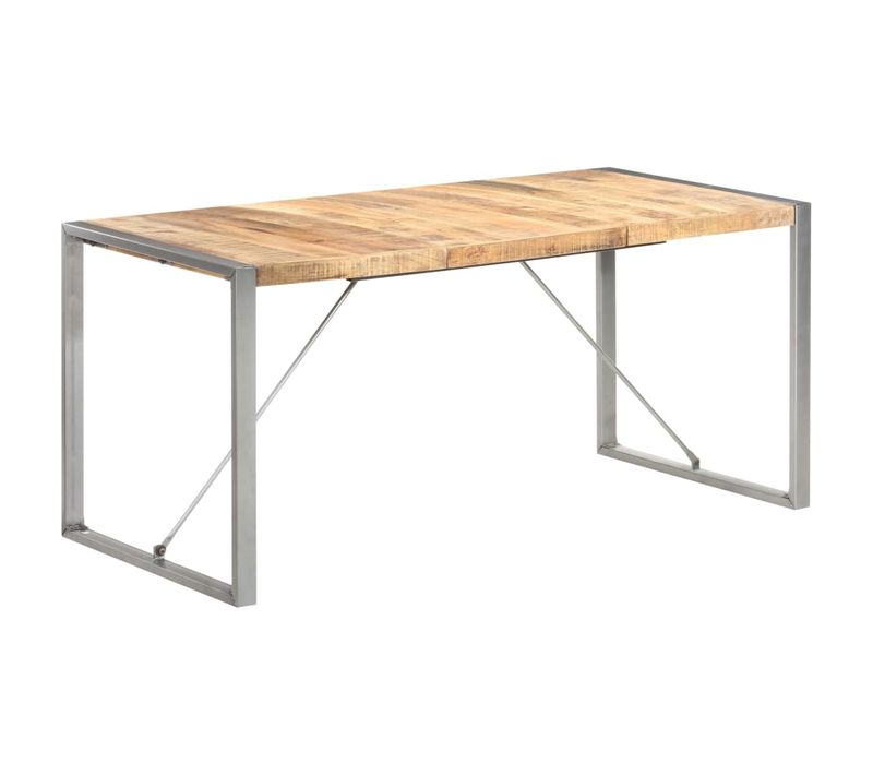 Table À Dîner 160x80x75 Cm Bois De Manguier Massif Brut