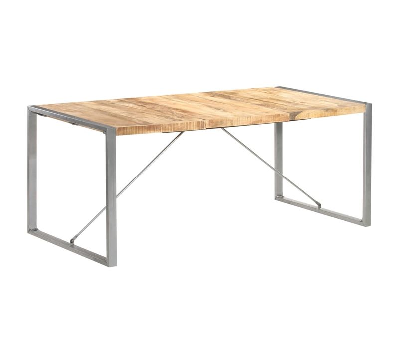 Table À Dîner 180x90x75 Cm Bois De Manguier Massif Brut