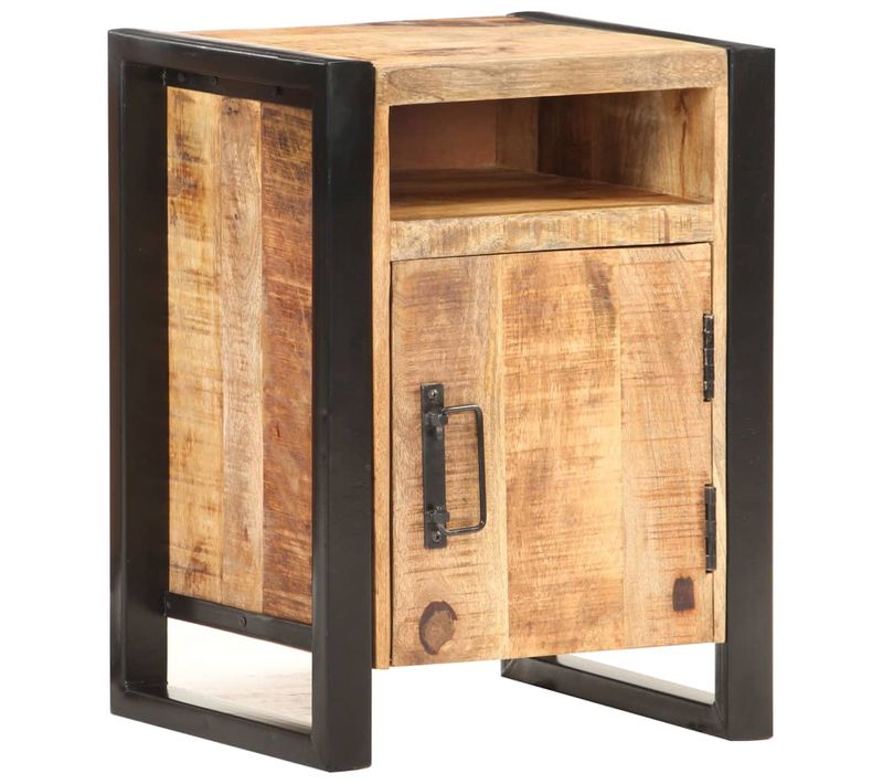 Table De Chevet 40x35x55 Cm Bois De Manguier Solide