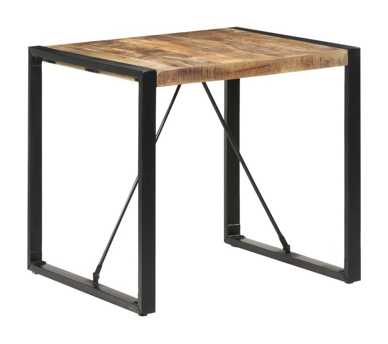 Table De Salle À Manger 80x80x75 Cm Bois De Manguier Brut