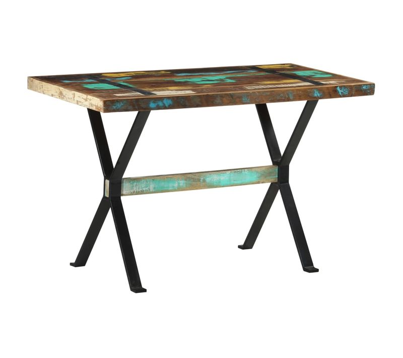 Table De Salle À Manger 120x60x76cm Bois De Récupération Massif