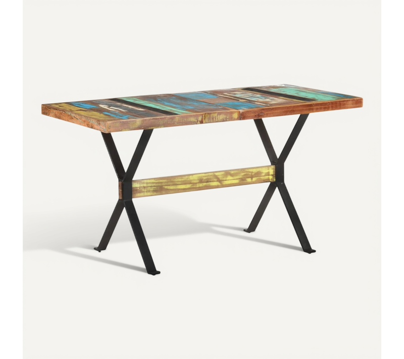 Table à Manger 140x70x76 Cm Bois De Récupération Massif