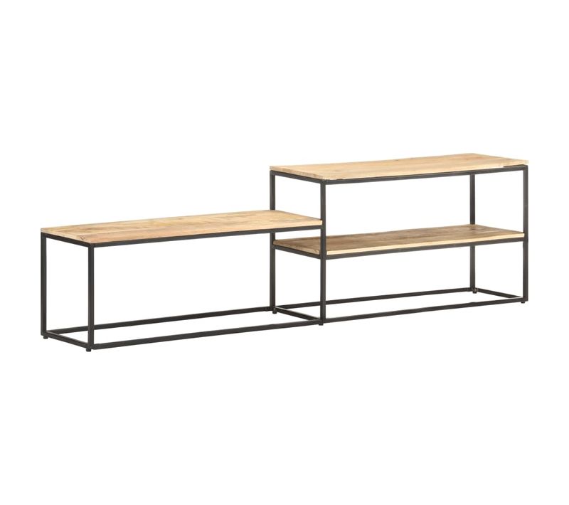 Meuble TV 180x30x50 Cm Bois De Manguier Brut