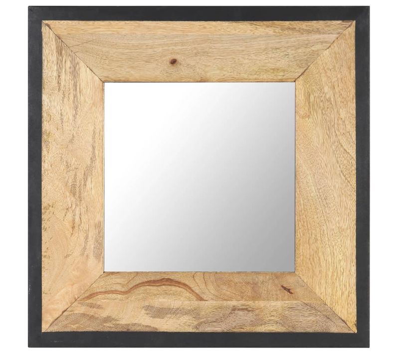 Miroir 50x50 Cm Bois De Manguier Massif