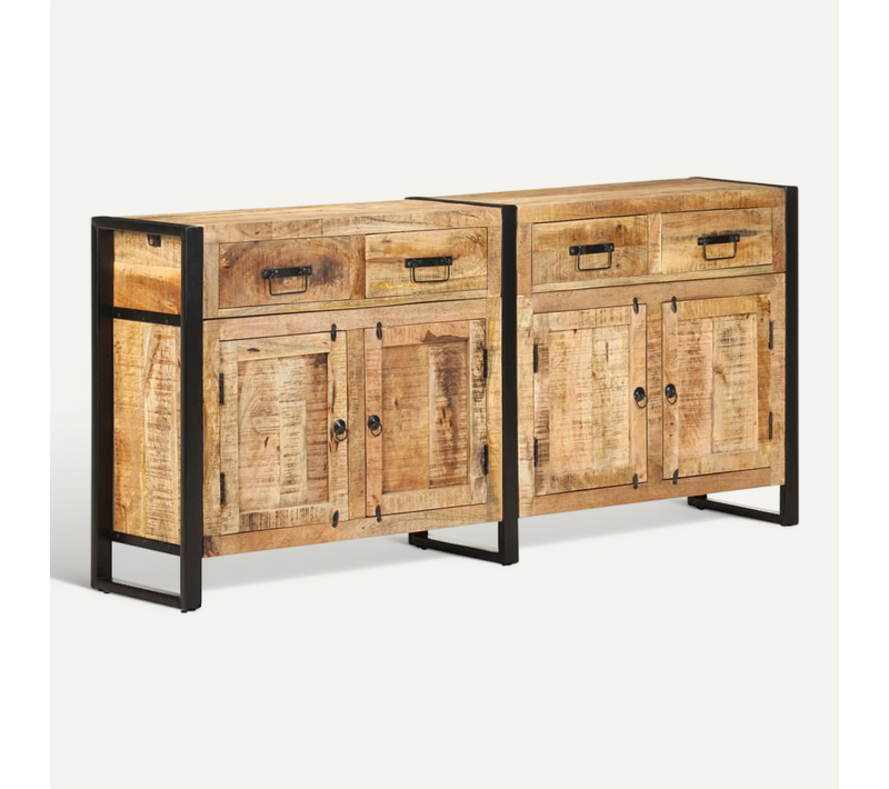Buffet 172x35x80 Cm Bois De Manguier Massif