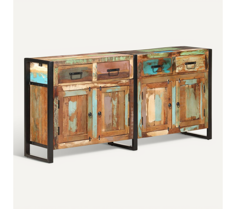 Buffet 172x35x80 Cm Bois De Récupération Massif