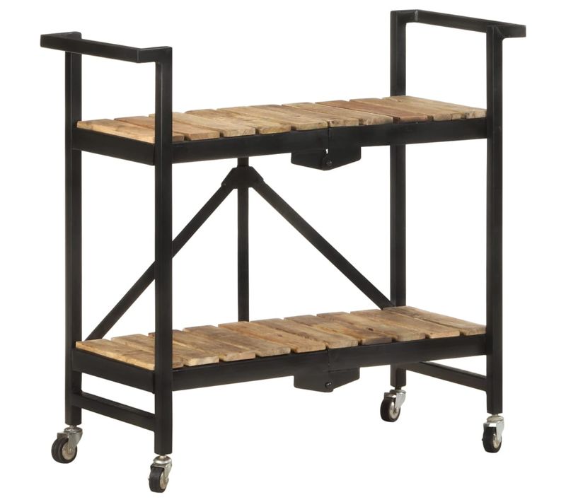 Chariot De Cuisine 87x36x81 Cm Bois Massif De Manguier